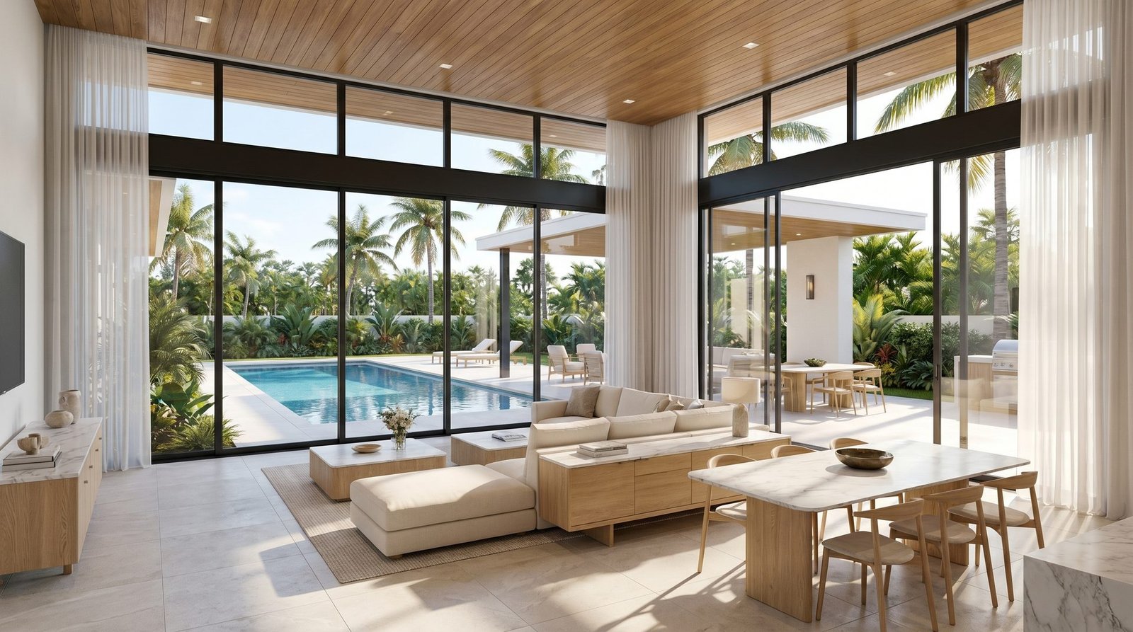 Render of the living room used in the video tour